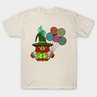 Bear and Chameleon Party Time T-Shirt